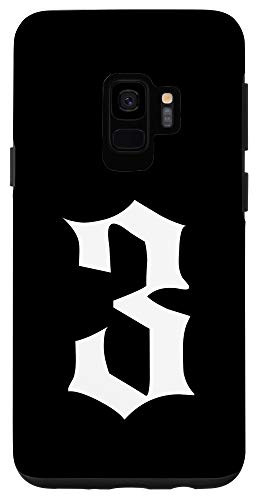Galaxy S9 Old English Number 3 or Three Case
