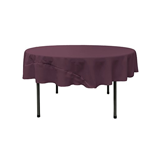LA Linen Tablcloth Polyester Poplin Tablecloth 72-Inch Round, Eggplant