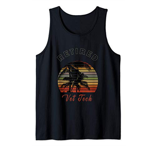 Retired Vet Tech Retirement Gift Beach Tank Top