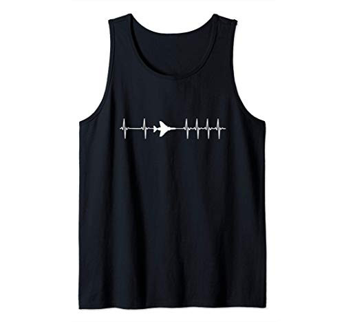 F-4 Phantom II ECG Heartbeat Airplane Tank Top