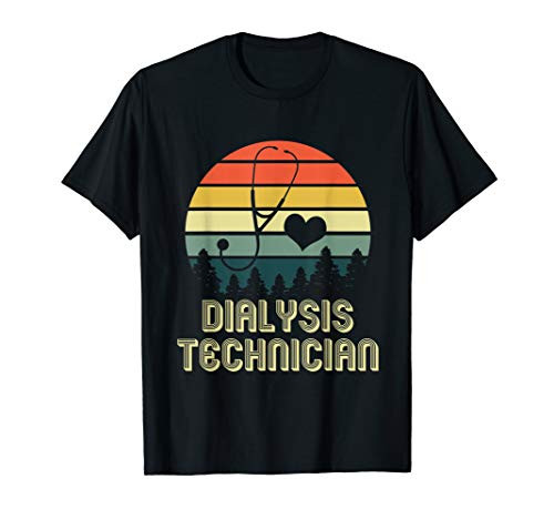 Dialysis Technician Retro Sunset Nephrology Tech T-Shirt