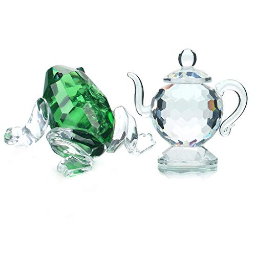 H D HYALINE   DORA Crystal Figurine Collection Paperweight Home Decor OrnamentTeapot Frog