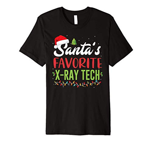 Funny Santas Favorite X-ray Tech Christmas Santa Hat Light Premium T-Shirt Funny Santas Favorite X-ray Tech Christmas Santa Hat Light Premium T-Shirt