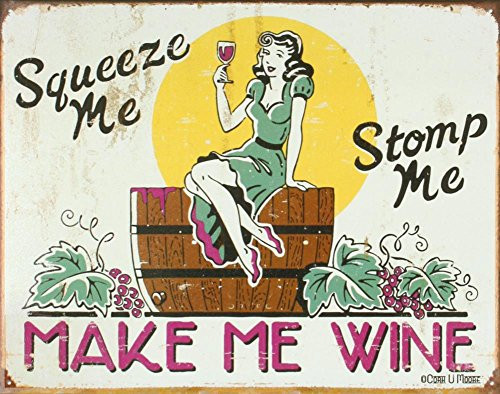 Make Me Wine Tin Sign 16 x 13in Make Me Wine Tin Sign 16 x 13in