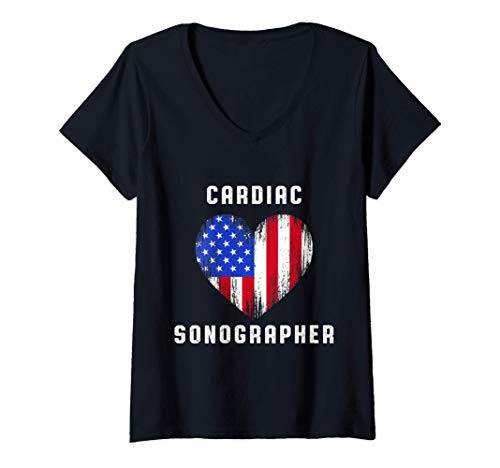 Womens Cardiac Sonographer Echo Tech Plan RDCS V-Neck T-Shirt