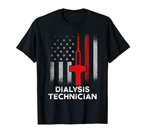 Dialysis Technician Flag Needle Nephrology Tech T-Shirt