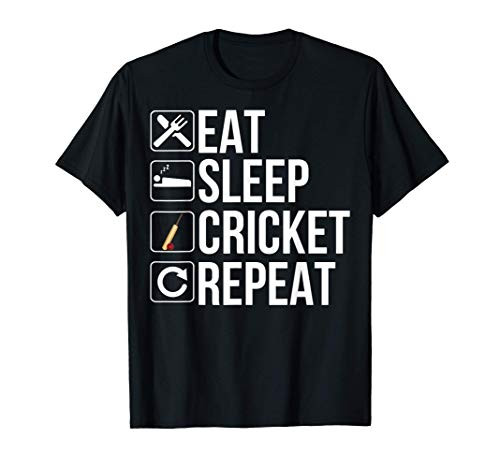 Cricket Player Funny Gift - Eat Sleep Cricket Repeat T-Shirt Cricket Player Funny Gift - Eat Sleep Cricket Repeat T-Shirt