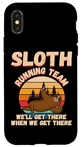 iPhone XXS Vintage Sloth Running Team Well Get There Funny Sloth Case