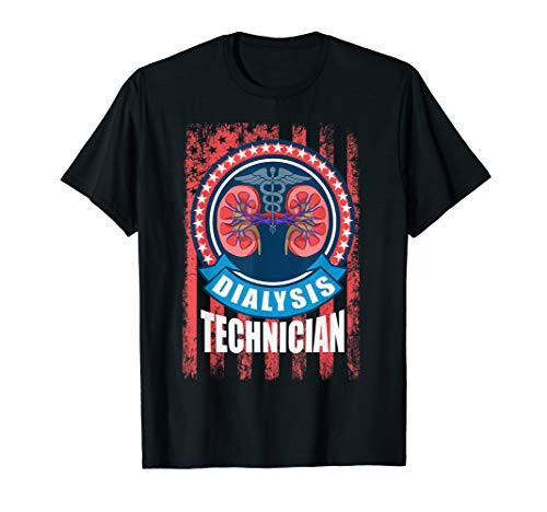 Dialysis Technician Flag Kidneys Nephrology Tech DA1 T-Shirt