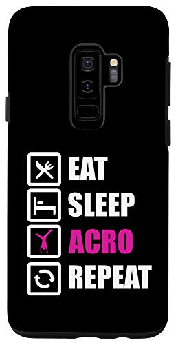 Galaxy S9 Eat Sleep Acro Repeat Design for Gymnasts Case
