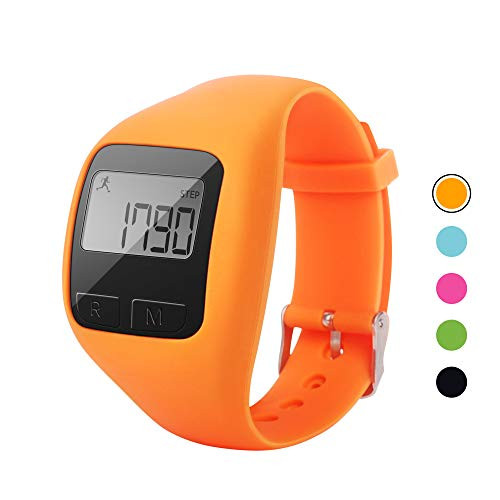 BATAUU Fitness Tracker 3D Digital Watch Pedometer for Walking   Running Simply Operation Accurate Step CounterWalking Distance Miles   Km Calorie Counter Activity Time Orange