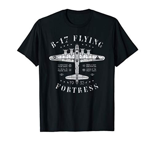 B-17 Flying Fortress  Vintage WWII Aircraft  B-17 Bomber T-Shirt