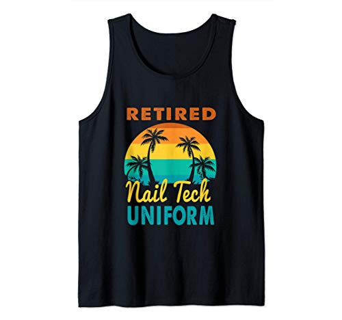 Retired Nail Tech Uniform Tropical Island Retirement Tank Top