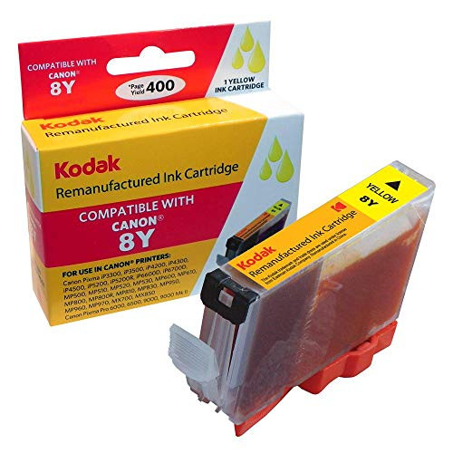 KODAK Remanufactured Ink Cartridge Compatible With Canon CLI-8Y High-Yield Yellow