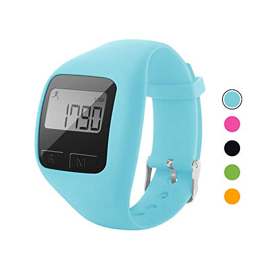 BATAUU Fitness Tracker 3D Digital Watch Pedometer for Walking   Running Simply Operation Accurate Step CounterWalking Distance Miles   Km Calorie Counter Activity Time Blue