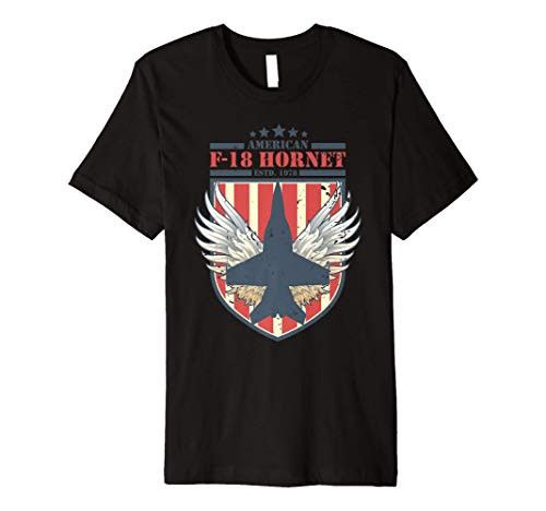 F-18 Hornet American Fighter jet  Distressed Flag Premium T-Shirt