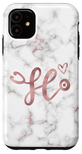 iPhone 11 Cute Letter H Initial Monogram Nurse Doctor Rose Pink Case