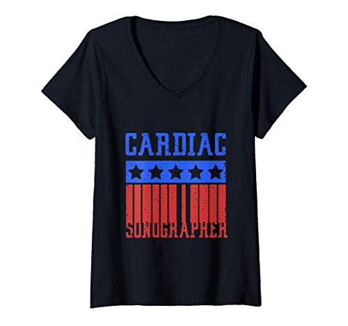 Womens Cardiac Sonographer Echo Tech Succeeding RDCS V-Neck T-Shirt