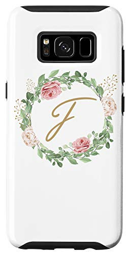 Galaxy S8 Letter J Monogram Personalized Initial J Floral Leaves Case
