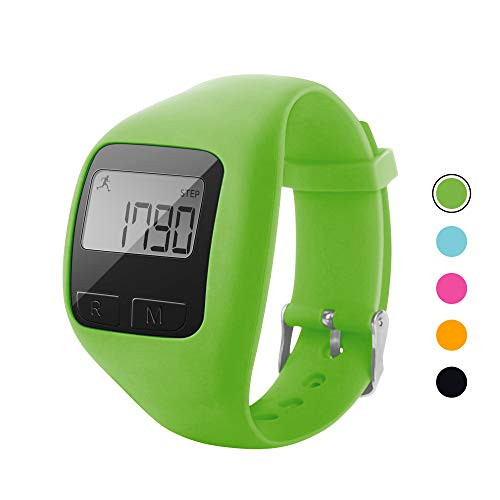BATAUU Fitness Tracker 3D Digital Watch Pedometer for Walking   Running Simply Operation Accurate Step CounterWalking Distance Miles   Km Calorie Counter Activity Time Green