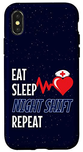 iPhone XXS Funny Nurse Meme - Eat Sleep Repeat - Night Shift Nurse Case