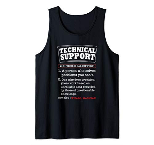 Tech Support Definition -Funny Computer Nerd Sysadmin Gift Tank Top