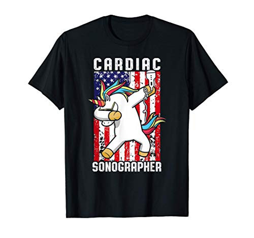 Cardiac Sonographer Echo Tech Power Flag RDCS T-Shirt