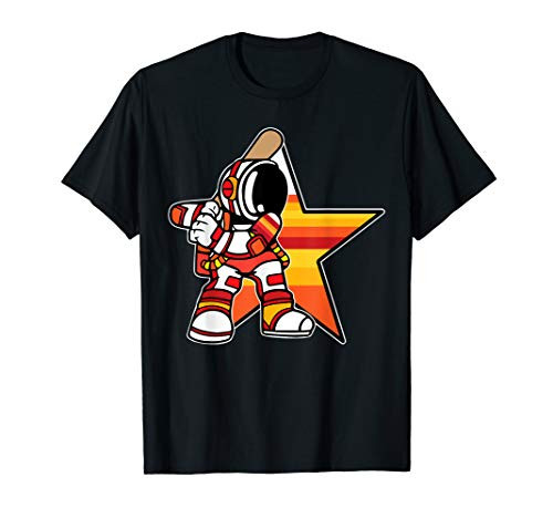 Houston H-Town Texas Astronaut Space Stripes T-Shirt