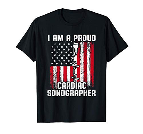 Cardiac Sonographer Echo Tech US Flag RDCS T-Shirt