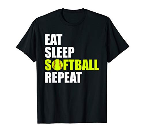Eat Sleep Softball Repeat Softball T-Shirt