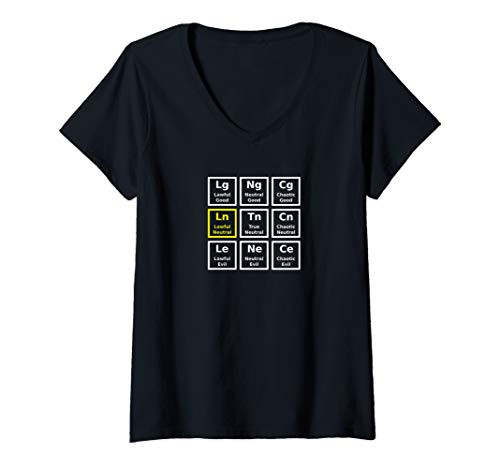 Womens Lawful Neutral Alignment Roleplaying V-Neck T-Shirt
