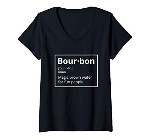 Womens Bourbon Definition Magic Brown Liquid For Fun People Gift V-Neck T-Shirt