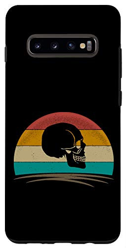 Galaxy S10 Skull Head Retro Vintage Distressed Halloween Case