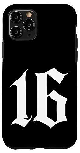 iPhone 11 Pro Old English Number 16 or Sixteen Case