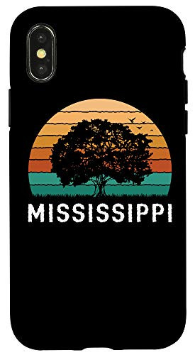 iPhone XXS Mississippi Vintage Outdoors Tree Sunsent Souvenir Case