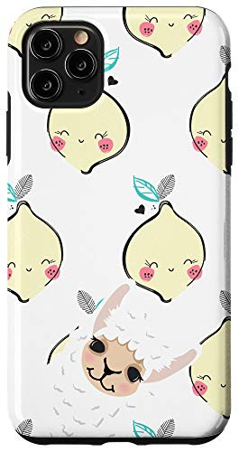 iPhone 11 Pro Max Llama Alpaca Kawaii Lemon Smiling Pattern Animal Head Case