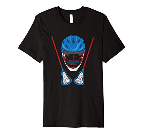 Lacrosse Helmet Sticks TShirt Lax Gear Player Coach Gift Tee Premium T-Shirt