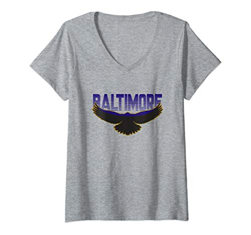 Womens Baltimore Football Fan - Raven Nation Gift V-Neck T-Shirt