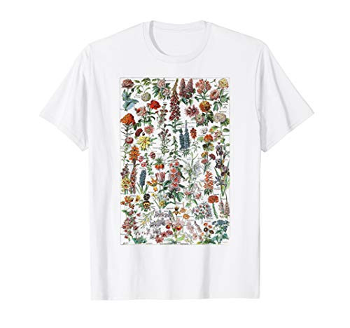 Vintage Flower Botanical Chart Floral Chart T-Shirt
