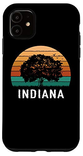 iPhone 11 Indiana Vintage Outdoors Tree Sunsent Souvenir Case