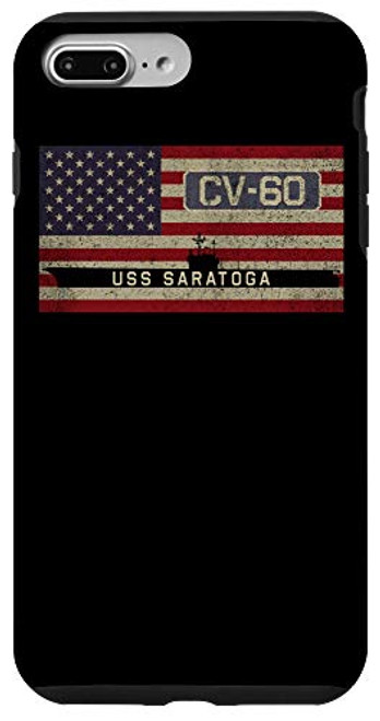iPhone 7 Plus8 Plus USS Saratoga CV-60 Aircraft Carrier Gift USA American Flag Case