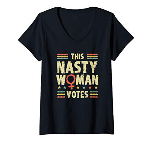 Womens Kamala Harris VP 2020 This Nasty Woman Votes Feminist Retro V-Neck T-Shirt Womens Kamala Harris VP 2020 This Nasty Woman Votes Feminist Retro V-Neck T-Shirt