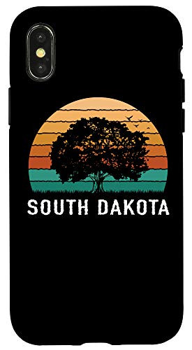 iPhone XXS South Dakota Vintage Outdoors Tree Sunsent Souvenir Case