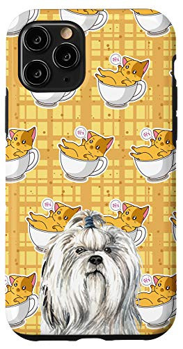 iPhone 11 Pro Shih Tzu Dog Kawaii Cat In A Cup Of Tea Animal Head Case