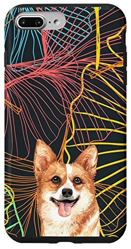 iPhone 7 Plus8 Plus Welsh Corgi Dog Gingko Rainbow Pattern Animal Head Case