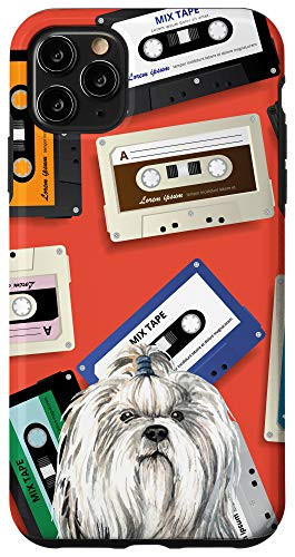 iPhone 11 Pro Max Shih Tzu Dog Vintage Retro Cassette Tape Pattern Animal Head Case