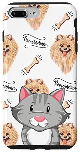 iPhone 7 Plus8 Plus Grey Cat Pomeranian Dog Pet Puppy Owner Pattern Animal Head Case