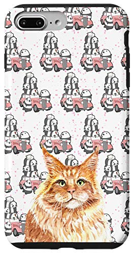 iPhone 7 Plus8 Plus Orange Cat Kawaii Pandas Vintage Car Pattern Animal Head Case