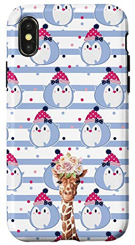 iPhone XXS Giraffe Kawaii Cartoon Penguin Animal Head Case