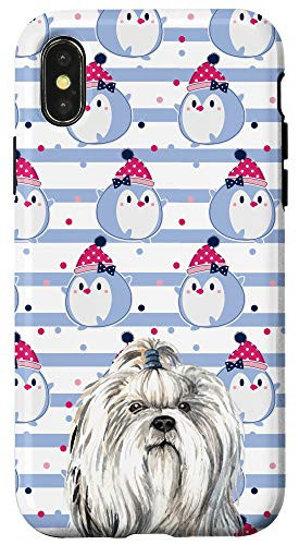 iPhone XXS Shih Tzu Dog Kawaii Cartoon Penguin Animal Head Case